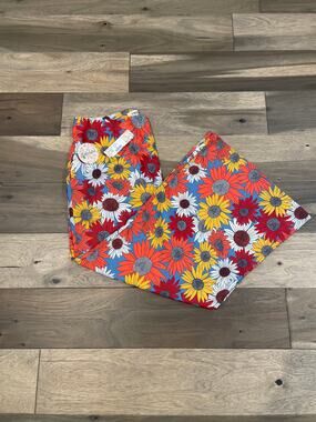 Timeless London Wide Leg Floral Pants Size 14 Sunflower Print New With Tag